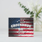 Patriotic Groundhog Day Postkarte (Stehend Vorderseite)