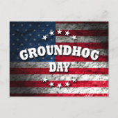 Patriotic Groundhog Day Postkarte (Vorderseite)