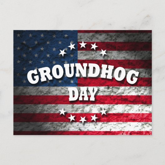 Patriotic Groundhog Day Postkarte (Vorderseite)