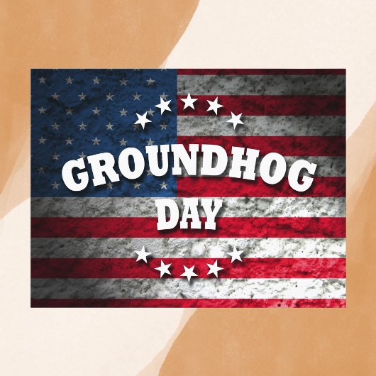 Patriotic Groundhog Day Postkarte