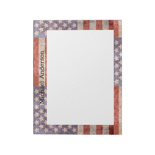 Patriotic Grunge American Flag Notizblock (Rotiert)