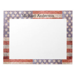 Patriotic Grunge American Flag Notizblock