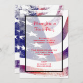 Patriotic Grunge Style verblasste amerikanische Fl Einladung (Vorne/Hinten)