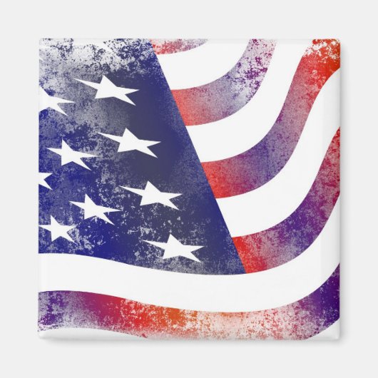 Patriotic Grunge Style verblasste amerikanische Fl Magnet (Vorne)