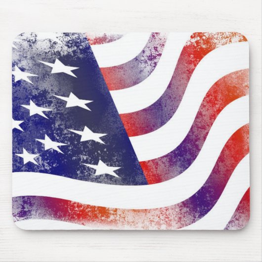 Patriotic Grunge Style verblasste amerikanische Fl Mousepad (Vorne)