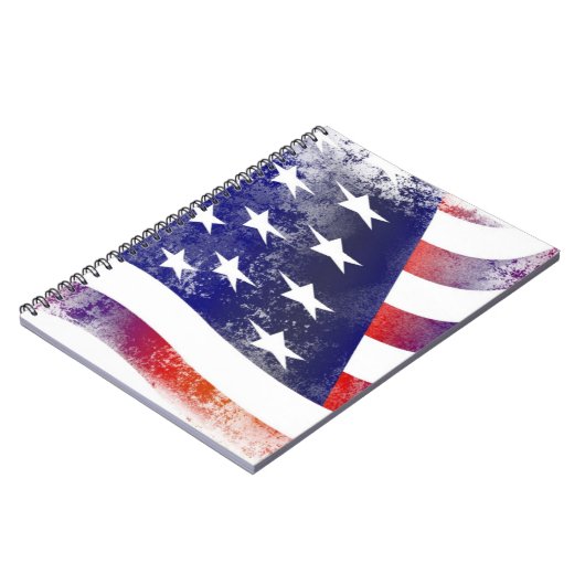 Patriotic Grunge Style verblasste amerikanische Fl Notizblock (Linke Seite)