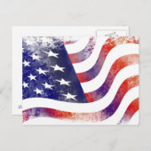 Patriotic Grunge Style verblasste amerikanische Fl Postkarte (Vorne/Hinten)