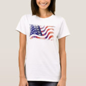Patriotic Grunge Style verblasste amerikanische Fl T-Shirt (Vorderseite)
