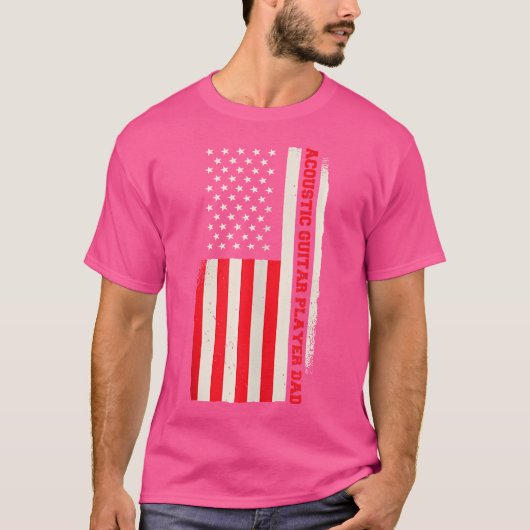 Patriotic Guitarist Musician Acoustic Guitar Playe T-Shirt (Vorderseite)