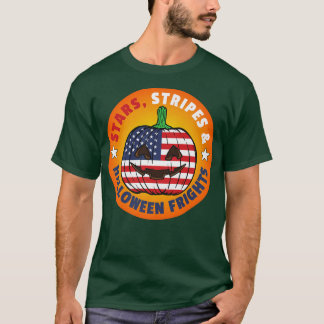 Patriotic Halloween American Flag Kürbislaterne P T-Shirt