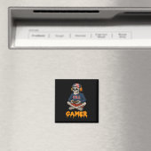Patriotic Halloween Skeleton Gamer Funny Skeleton Magnet (In Situ (Geschirrspüler))