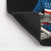 Patriotic Halloween Skeleton Gamer Funny Skeleton Mousepad (Ecke)