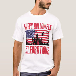 Patriotic Halloween, USA Flag Design T - Shirt