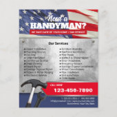 Patriotic Handyman Repair & Maintenance Service Flyer (Vorne)