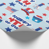 Patriotic happ 4. juli geschenkpapier (Ecke)