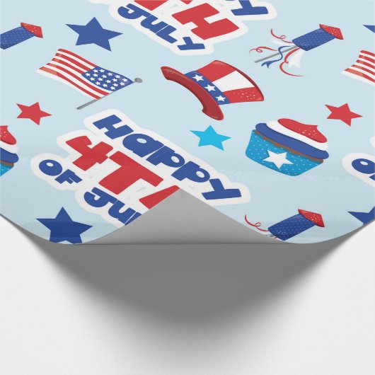 Patriotic happ 4. juli geschenkpapier (Ecke)