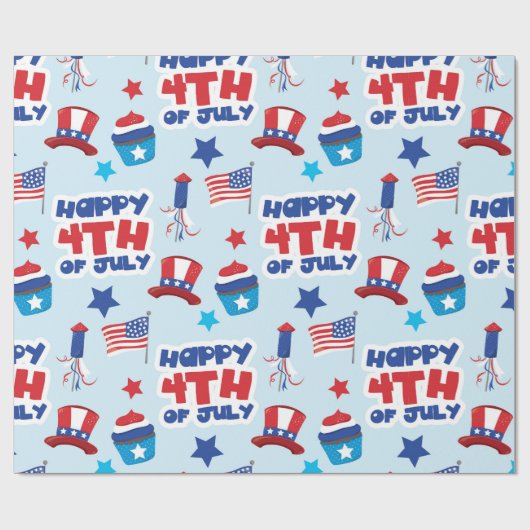 Patriotic happ 4. juli geschenkpapier (Flach)