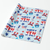 Patriotic happ 4. juli geschenkpapier (Ungerollt)