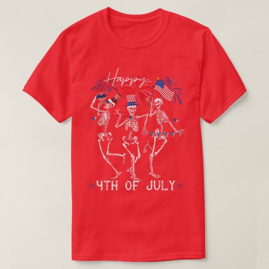 Patriotic Happy Amerikanische Unabhängigkeitstag F T-Shirt (Design vorne)