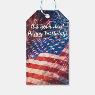 Patriotic Happy Birthday Geschenkanhänger