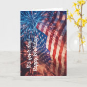 Patriotic Happy Birthday Karte (Gelbe Blume)