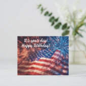 Patriotic Happy Birthday Postkarte (Stehend Vorderseite)