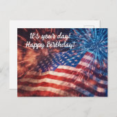 Patriotic Happy Birthday Postkarte (Vorne/Hinten)