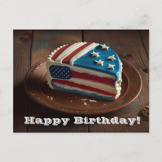 Patriotic Happy Birthday Postkarte (Vorderseite)