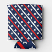 Patriotic Happy Flag Day Red White and Blue Streif Dosenkühler (Rückseite)