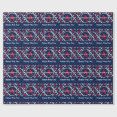Patriotic Happy Flag Day Red White and Blue Streif Geschenkpapier (Flach)