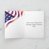 Patriotic Happy Veteran Day Dankeskarte (Innenseite)