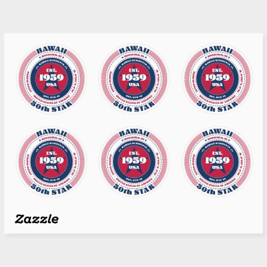 Patriotic Hawaii Circle Design Sticker (Blatt)