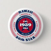 Patriotic Hawaii Circle mit Staat Details Button (Vorderseite)