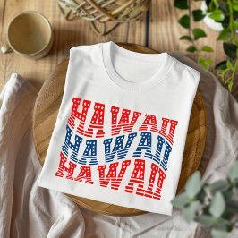 Patriotic Hawaii Red and Blue Boho T - Shirt