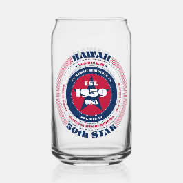 Patriotic Hawaii Typografy Trinkbehälter Set Dosenglas