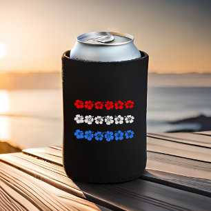Patriotic Hawaiian USA Red White Blue Aloha Bands Dosenkühler