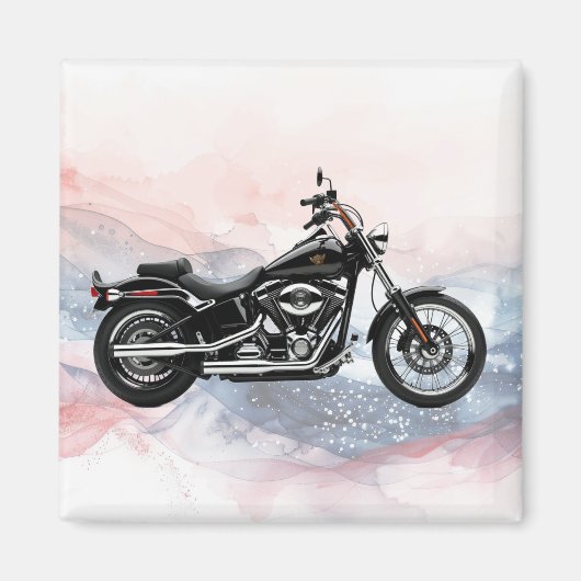 Patriotic Hawg Heritage Twin-Cam Motorcycle Magnet (Vorne)