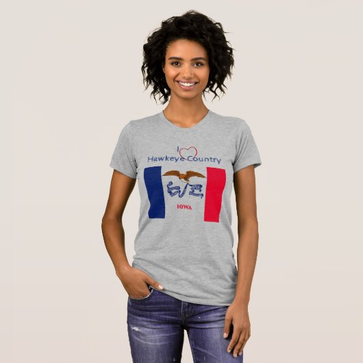 Patriotic Hawkeyes Iowa Flag T - Shirt (Vorne ganz)