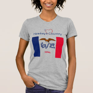 Patriotic Hawkeyes Iowa Flag T - Shirt