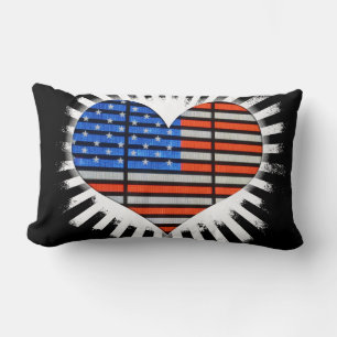 Patriotic Heart American Flag Lendenkissen