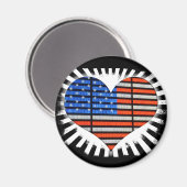 Patriotic Heart American Flag Magnet (Vorderseite/Rückseite)