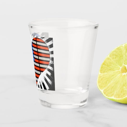 Patriotic Heart American Flag Schnapsglas (Rechts)