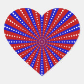 Patriotic Heart Burst Herz-Aufkleber (Vorderseite)