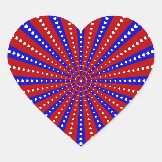 Patriotic Heart Burst Herz-Aufkleber (Vorderseite)