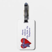 Patriotic Heart Grafik Gepäckanhänger (Rückseite vertikal)