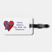 Patriotic Heart Grafik Gepäckanhänger (Rückseite horizontal)