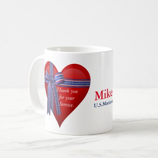 Patriotic Heart Grafik Kaffeetasse (Vorderseite Links)