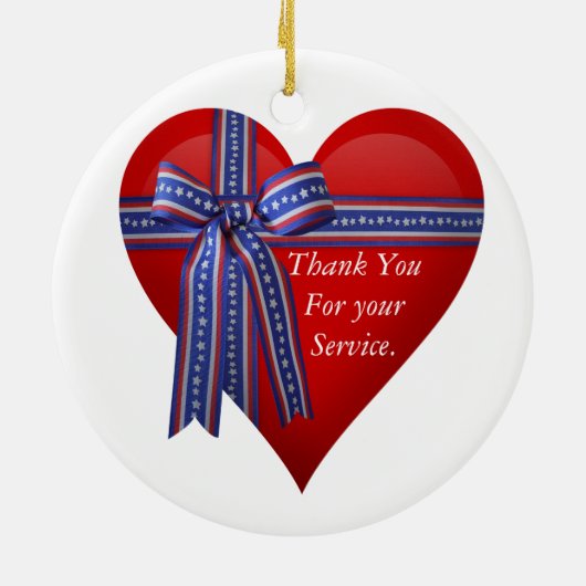 Patriotic Heart Grafik Keramikornament (Hinten)