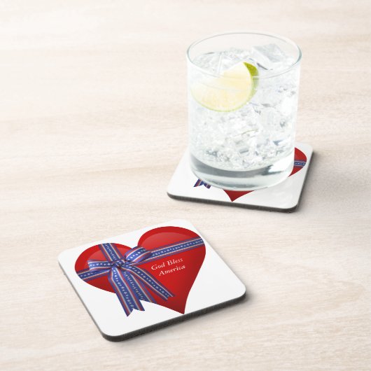 Patriotic Heart Grafik Untersetzer (Rechte Seite)