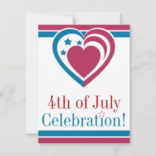 Patriotic Heart - July 4th Einladung